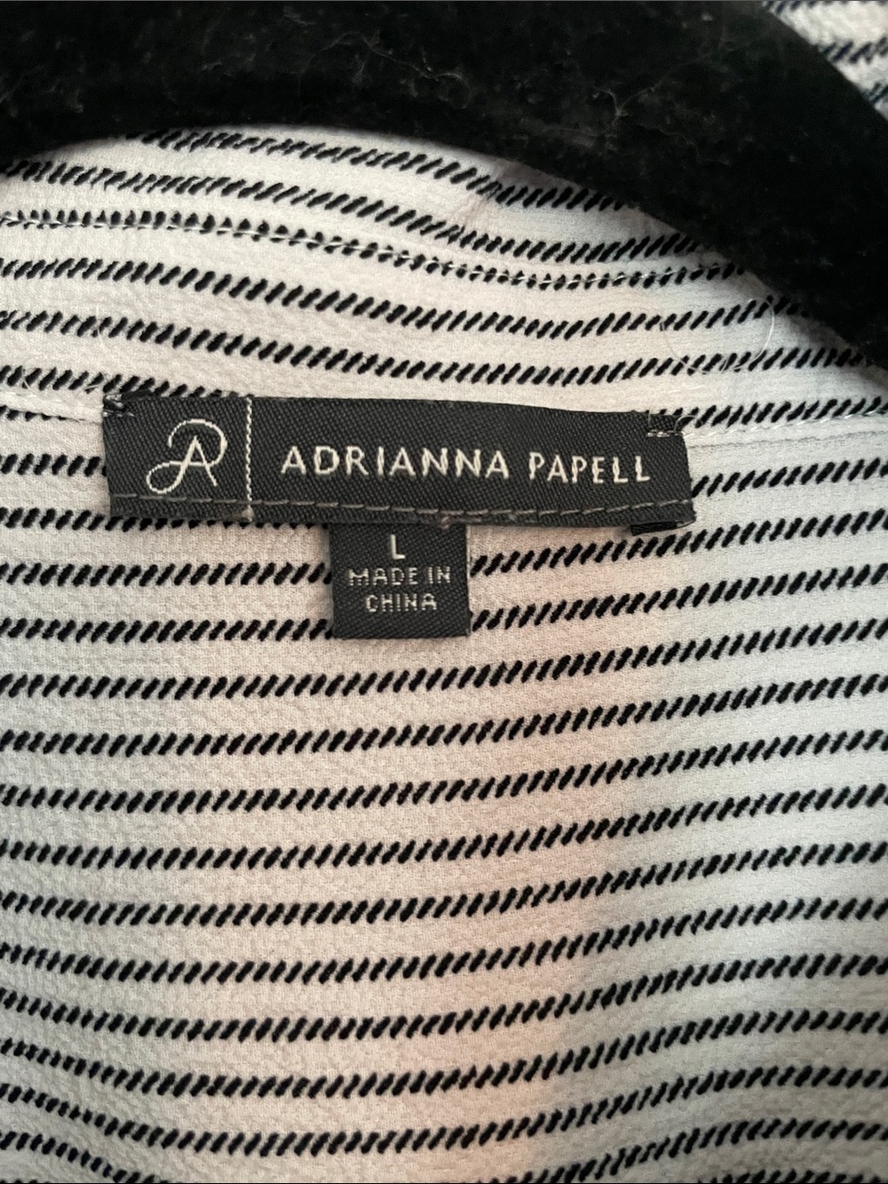 Adrianna Patel Striped Button-Up Shirt - Sz Large - Picture 2 of 10